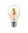 E27 4W LED pære - Spiral kultråds, rav farvet glas, 1800K
