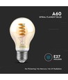 E27 4W LED pære - Spiral kultråds, rav farvet glas, 1800K