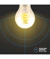E27 4W LED pære - Spiral kultråds, rav farvet glas, 1800K