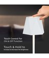 1,5W genopladelig LED bordlampe, 5V - Hvid, 4-trin dæmpbar, inkl. USB-C kabel