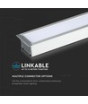 120cm 40W LED lineært indbygningsarmatur - Samsung LED chip, 120cm, sølv, 5 års garanti