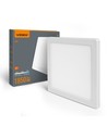 18W kvadratisk LED loftlampe / indbygningspanel - 1850lm, 3CCT, 21,7 x 21,7 cm, hvid kant, indbygget eller påbygning