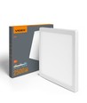 24W LED loftslampe, 3-i-1 CCT - 2500lm, 29,2 x 29,2cm, hvid kant, indbygnings- eller påbygningspanel