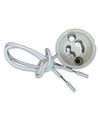 GU10 fatning med 15cm ledning - Hvid, keramisk holder, IP20