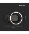 14W Designer LED væglampe - Sort, 1500lm, 25x10x18 cm, inkl. lyskilde