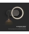 14W Designer LED væglampe - Sort, 1500lm, 25x10x18 cm, inkl. lyskilde