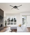 38W LED loftslampe - 85x85cm, dæmpbar, sort, 4000K, moderne design