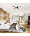 38W LED loftslampe - 85x85cm, dæmpbar, sort, 4000K, moderne design