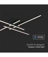 38W LED loftslampe - 85x85cm, dæmpbar, sort, 4000K, moderne design