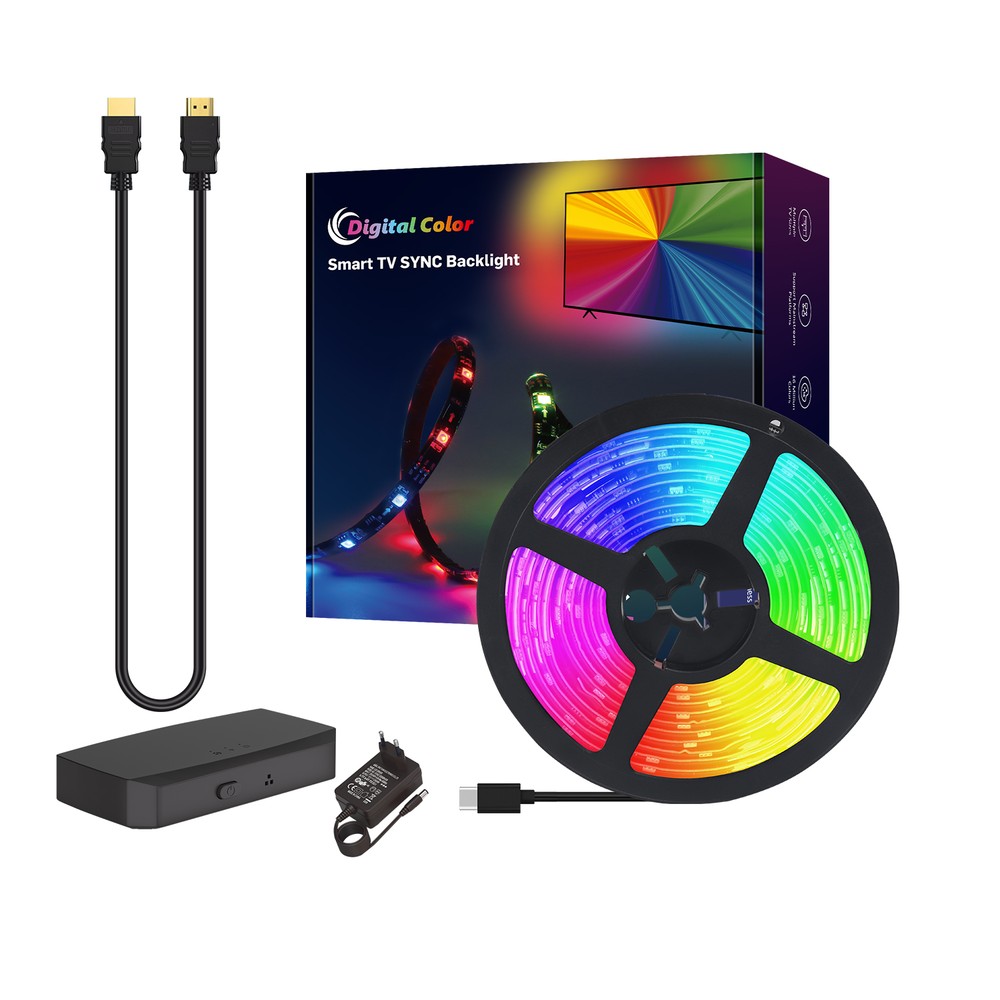 TV Sync LED strip - 3,8m, HDMI boks billede