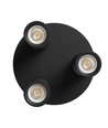 Rund loftlampe med 3 spots, GU10 - Sort, Ø22cm, IP20 indendørs, uden lyskilde