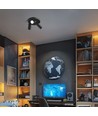 Rund loftlampe med 3 spots, GU10 - Sort, Ø22cm, IP20 indendørs, uden lyskilde