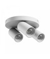 Rund loftlampe med 3 spots, GU10 - Hvid, Ø22cm, IP20 indendørs, uden lyskilde