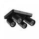 Loftlampe med 2x2 spots, GU10 - Sort, IP20 indendørs, uden lyskilde