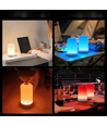 Opladelig RGB+CCT LED bord/natlampe - Bluetooth, Hvid, touch dæmpbar, IP20 indendørs