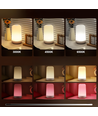 Opladelig RGB+CCT LED bord/natlampe - Bluetooth, Hvid, touch dæmpbar, IP20 indendørs