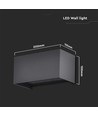 24W LED udendørs væglampe - IP65, sort, 2720lm, op/ned lys, 4000K, rektangulær