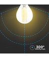 E14 4W LED filament pære - P45, klar, varm hvid, 400lm