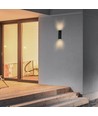 8W LED væglampe med op/ned lys - 140lm/W, IP65, sort, 4000K, rektangulær, inkl. lyskilde