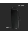 8W LED væglampe med op/ned lys - 140lm/W, IP65, sort, 4000K, rektangulær, inkl. lyskilde