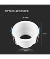 GU10 indbygningsspot - Rund, hvid, aluminium, honeycomb, anti-glare, IP20, Hul: Ø8 cm, Mål: Ø9 cm