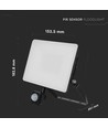 10W LED projektør med sensor - 120lm/W, sort, IP65 udendørs