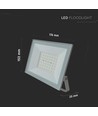 50W LED projektør - IP65, hvid kant, udendørs