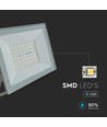 50W LED projektør - 94lm/W, IP65, hvid kant, kold hvid, udendørs