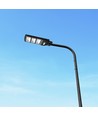 12W solcelle LED gadelampe - 1200lm, IP65, 6000K, sort, inkl. solpanel og batteri