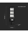 12W solcelle LED gadelampe - 1200lm, IP65, 6000K, sort, inkl. solpanel og batteri