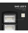 12W solcelle LED gadelampe - 1200lm, IP65, 6000K, sort, inkl. solpanel og batteri