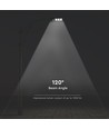 12W solcelle LED gadelampe - 1200lm, IP65, 6000K, sort, inkl. solpanel og batteri