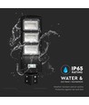 12W solcelle LED gadelampe - 1200lm, IP65, 6000K, sort, inkl. solpanel og batteri