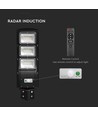 12W solcelle LED gadelampe - 1200lm, IP65, 6000K, sort, inkl. solpanel og batteri