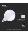E27 22W LED G120 globepære - 2600lm, Samsung LED chip, mat glas