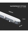 120cm 36W vandtæt LED armatur med nødlys - IP65, 4320lm, 6500K, inkl. batteri, 120cm længde