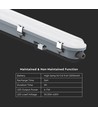 120cm 36W vandtæt LED armatur med nødlys - IP65, 4320lm, 6500K, inkl. batteri, 120cm længde
