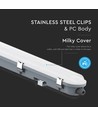 120cm 36W vandtæt komplet LED armatur med sensor - 120lm/W, IP65, Samsung LED, SS clips