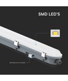 150cm 48W vandtæt komplet LED armatur med sensor - IP65, 120lm/W, mælkehvidt cover, inkl. monteringsclips