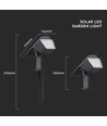1,3W LED solcelle havespot med spyd - CCT justerbar, IP65, solar havelampe