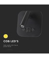 8W LED senge-væglampe med USB opladning - Sort, 3000K, CREE chip, USB-A og USB-C