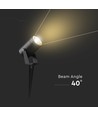 10W LED havespot med spyd - IP65, sort aluminium, 40° lysvinkel, 880lm