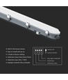 150cm 48W vandtæt komplet LED armatur med sensor - 120lm/W, IP65, indbygget mikrobølge sensor, mælkehvidt cover