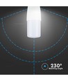 E14 7,5W LED pære - T37, Samsung LED chip, 660lm, 230° lysspredning