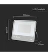 200W LED projektør med Samsung chip - 115lm/W, IP65, sort, kold hvid, udendørs