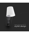 2W LED sengelampe / væglampe med USB-opladning - Sort, 3000K, CREE chip, IP20, moderne design