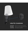 2W LED sengelampe / væglampe med USB-opladning - Sort, 3000K, CREE chip, IP20, moderne design