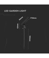 24V LED havespot med spyd - 2W, IP65, sort, rund, udendørs, aluminium