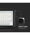 50W Solcelle LED projektør - 700lm, CCT 2000K-8000K, batteriindikator, sort, udendørs