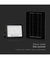VT-104W LED projektør 100W - med solpanel, CCT: 7in1, sort hus, batteriindikator, IP65